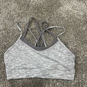 ZYIA Heathered Gray Strappy Sports Bra